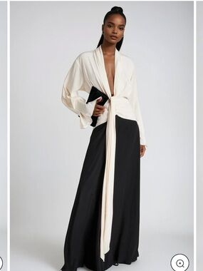 Elegant Two-Tone Maxi Dress in Cream and Black